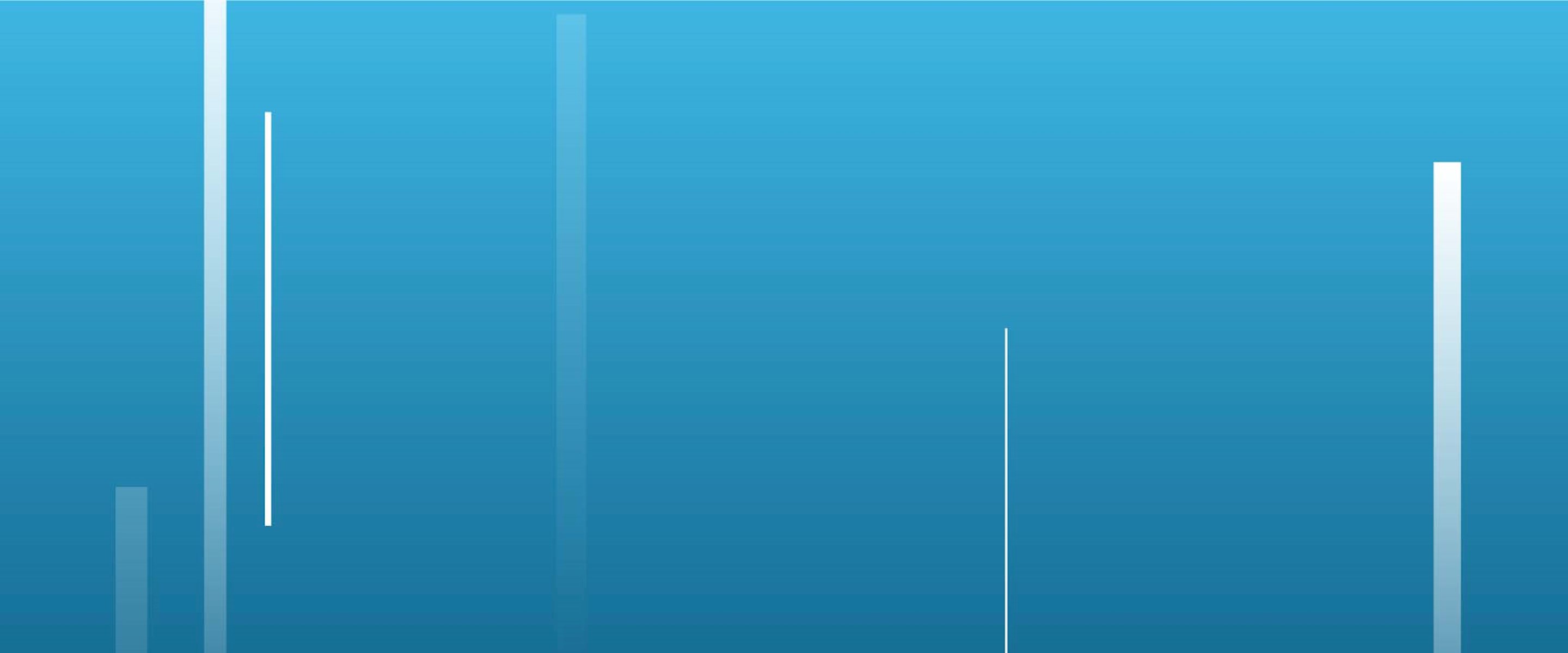 White bars on a blue background