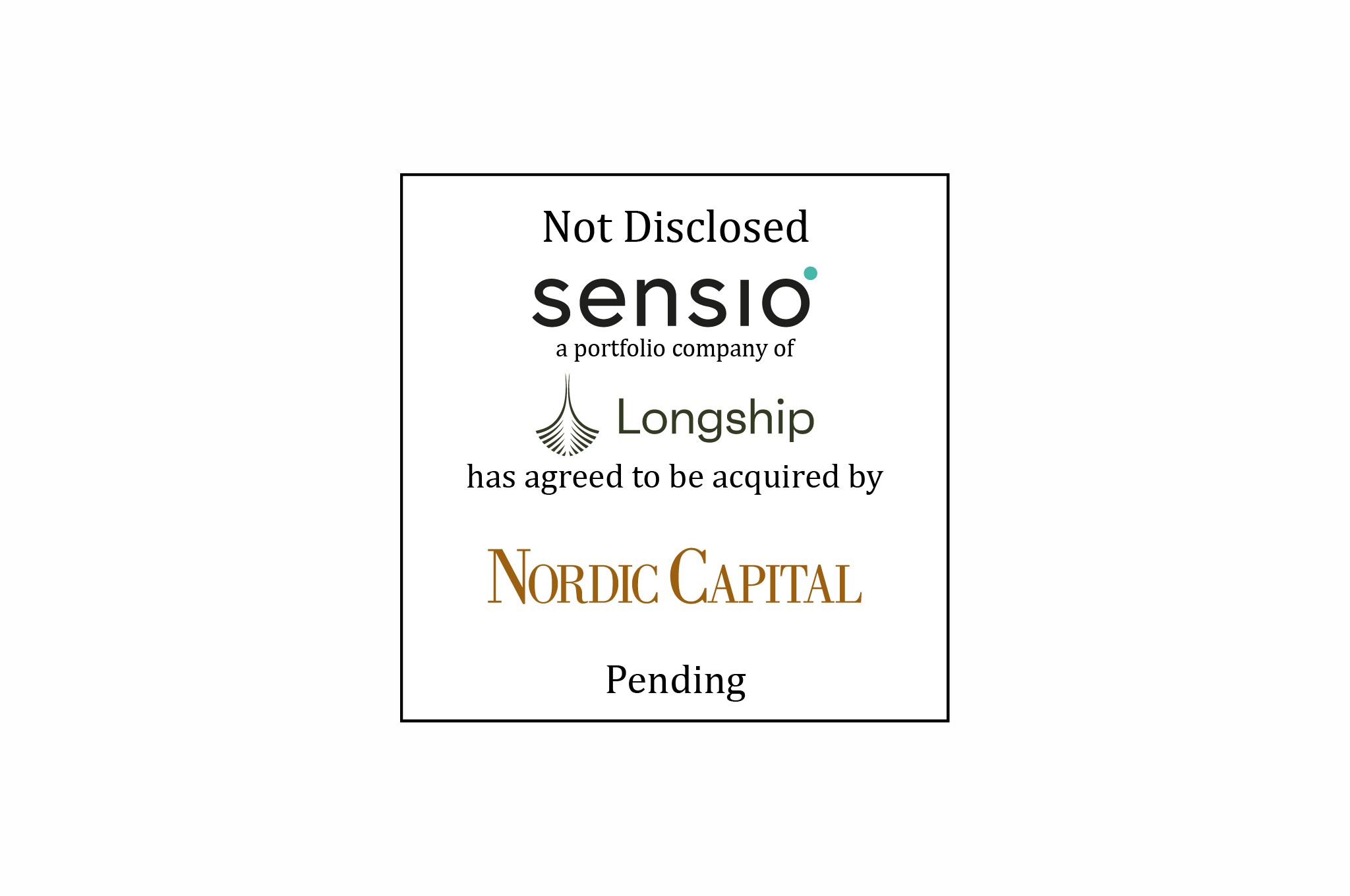 Not Disclosed - sensio a portfolio company of Longship has agreed to be acquired by Nordic Capital - Pending